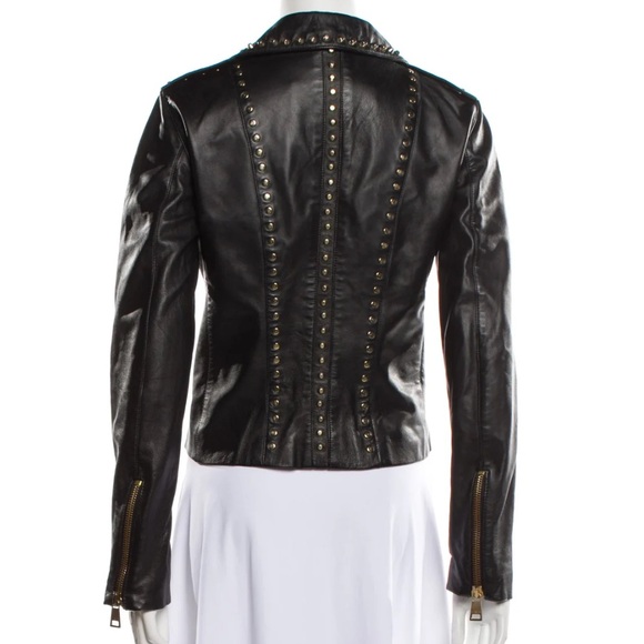 Versace Versus collection gold studded leather jacket size 46 - Picture 3 of 12